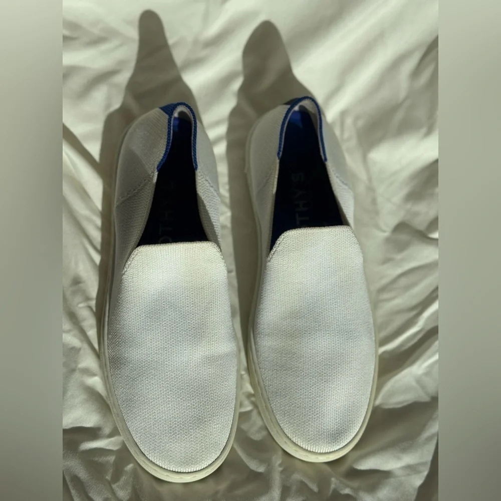 Rothy's The Original Slip On Sneaker Womens Size 7.5 White Casual Knit Shoes